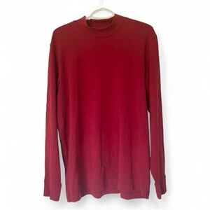 Eddie Bauer cotton Long Sleeve T shirt Red Minimalist hike casual outdoor Large